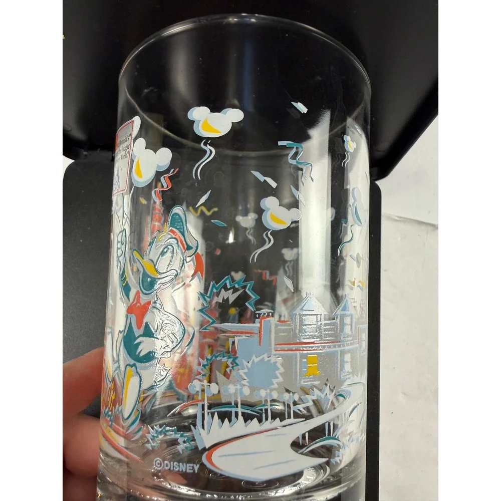Vintage McDonalds Disney World 25th Anniversary Glass Tumblers Set of 4 1996